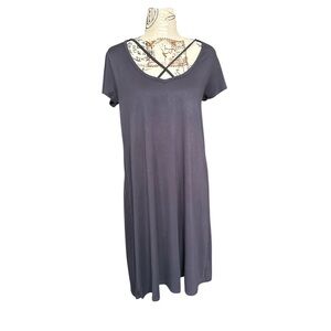5/$25 Survival women’s charcoal viscose easy to wear t-shirt dress size small